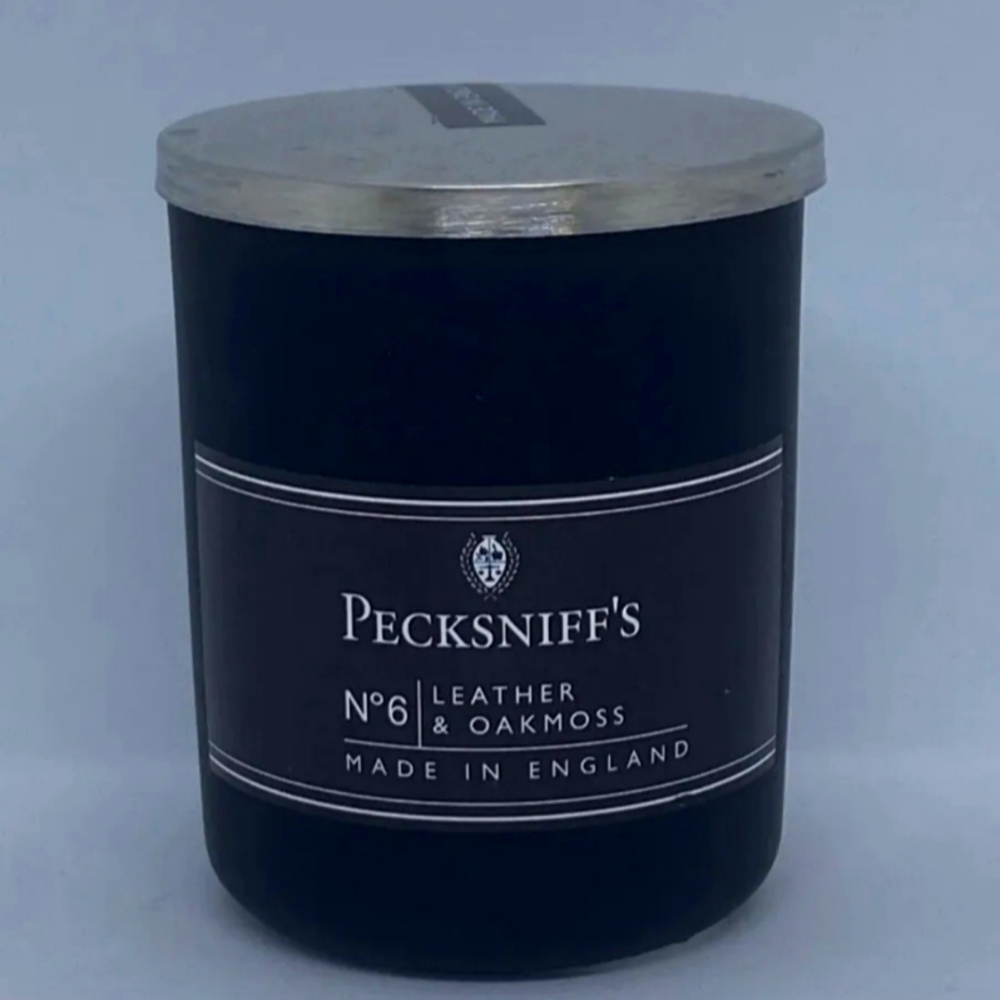 Pecksniff’s No 6 Leather & Oakmoss 1 Wick Candle 3.5oz Made In England NEW